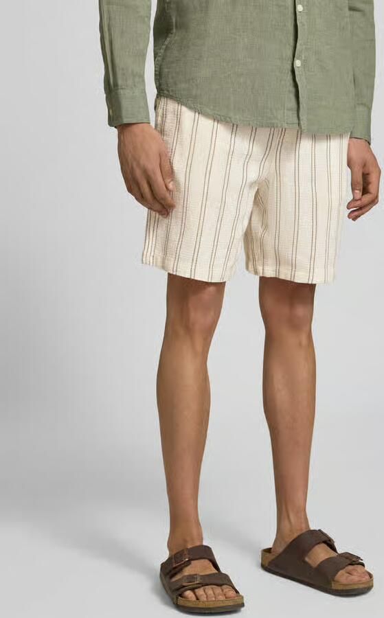 JACK & JONES PANTS STUDIO JPSTJAIDEN relaxed gestreepte casual short gebreid ecru - Foto 7