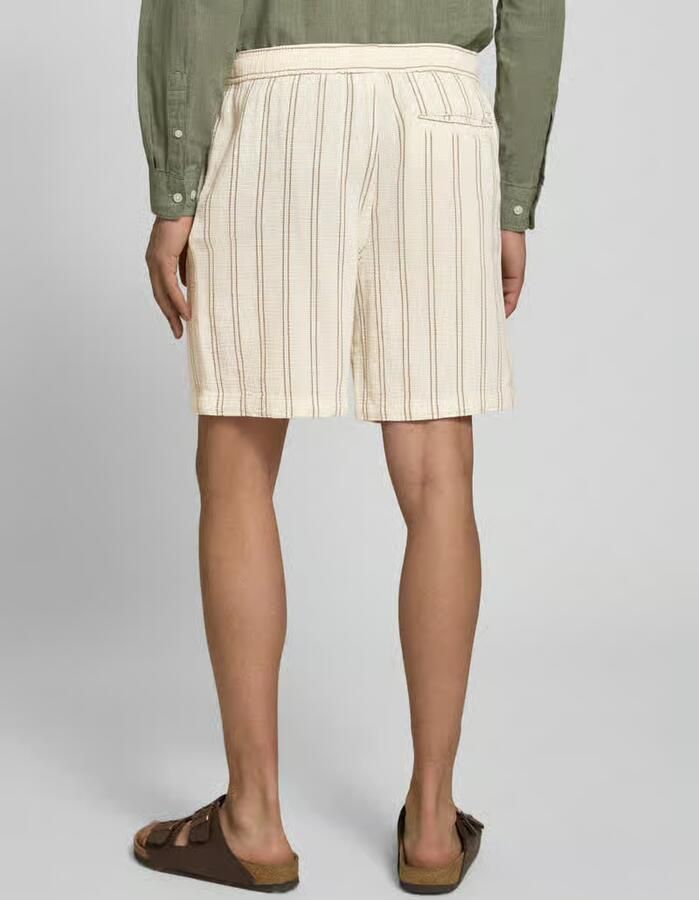JACK & JONES PANTS STUDIO JPSTJAIDEN relaxed gestreepte casual short gebreid ecru - Foto 4