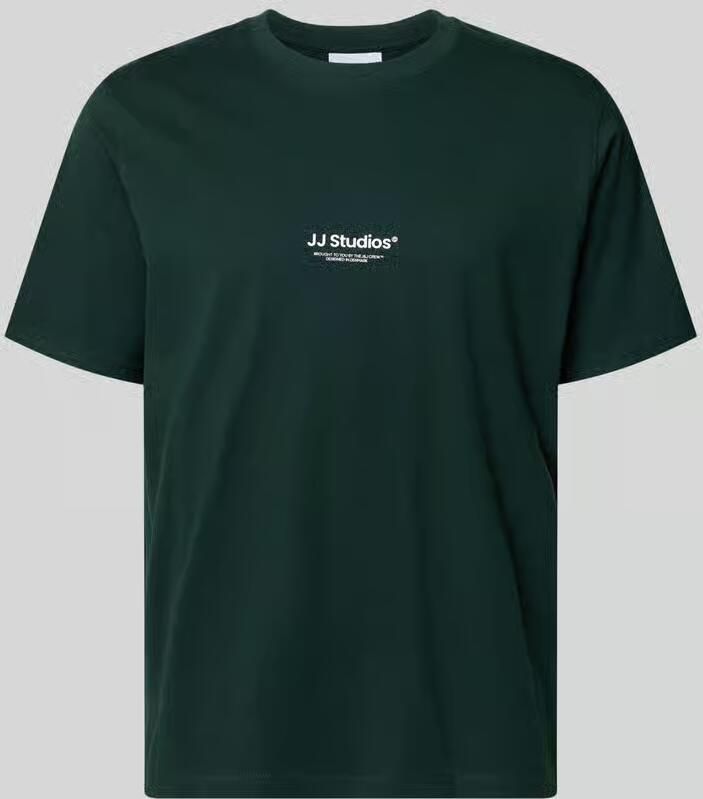 JACK & JONES ESSENTIALS relaxed fit T-shirt met print donkergroen - Foto 5