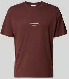 JACK & JONES ESSENTIALS relaxed fit T-shirt met print roodbruin - Foto 4