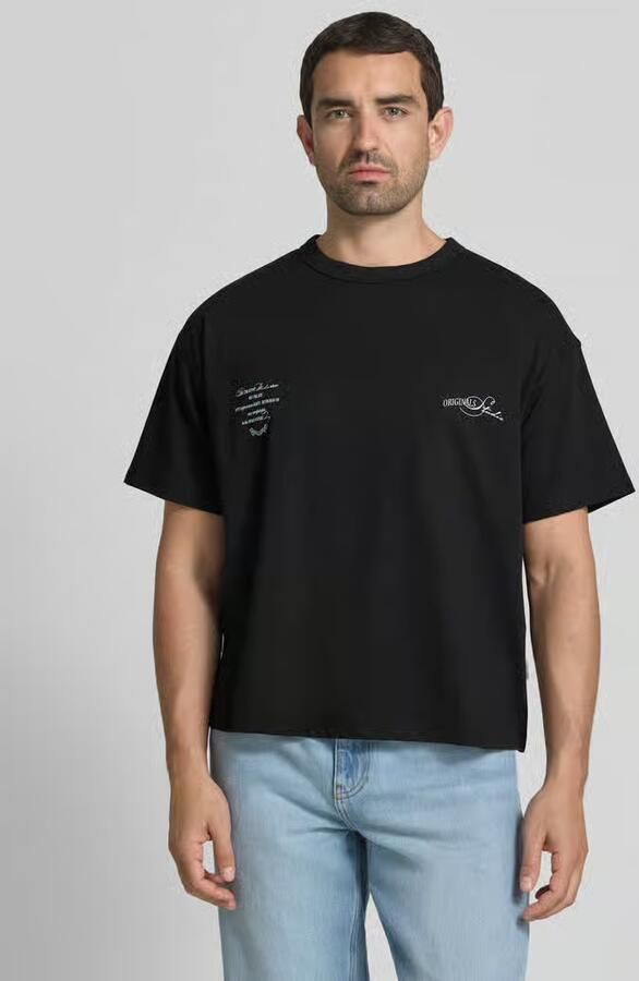Jack & jones regular fit T-shirt met overgesneden schouders - Foto 2