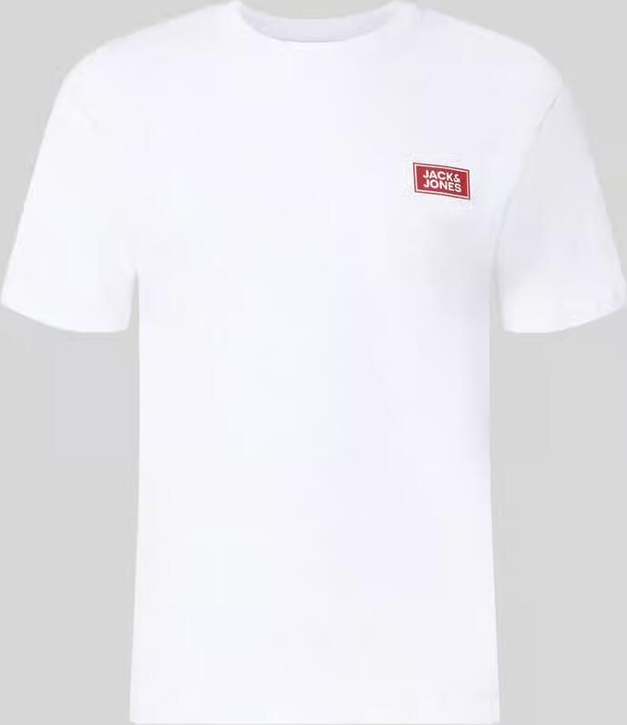 Jack & jones Regular fit t-shirt van puur katoen met labeldetail