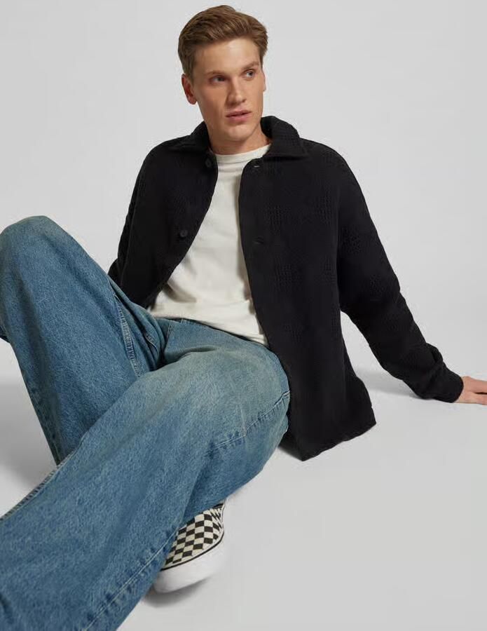 Jack & jones Regular fit vrijetijdsoverhemd met structuurmotief model 'GREENPOINT'