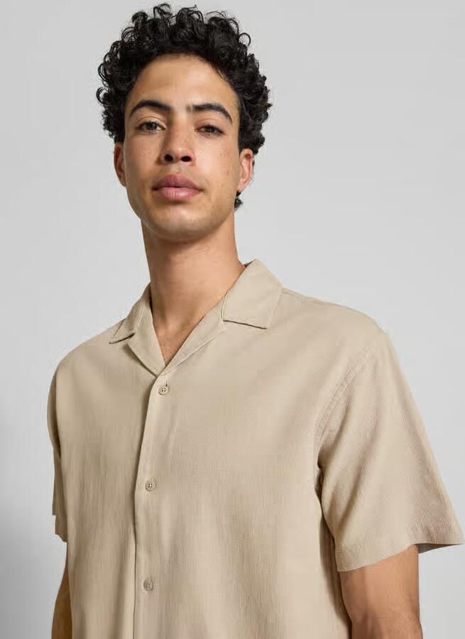 Jack & jones regular fit vrijetijdsoverhemd met structuurpatroon model 'Global'