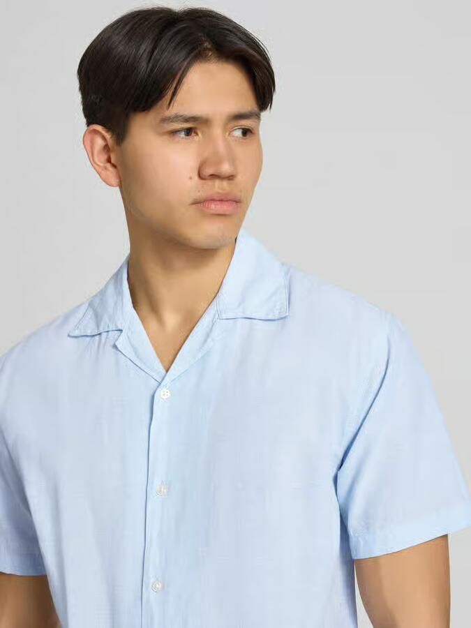 Jack & jones regular fit vrijetijdsoverhemd van mix van katoen en linnen