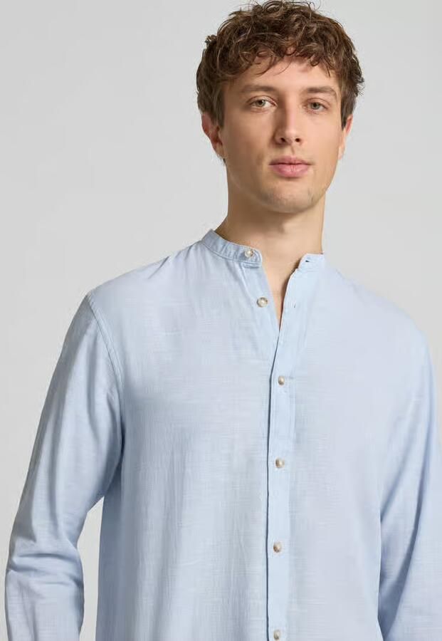 Jack & jones regular fit vrijetijdsoverhemd van mix van katoen en linnen