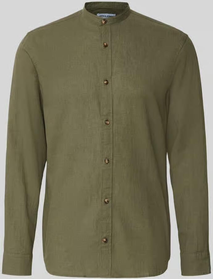 Jack & jones regular fit vrijetijdsoverhemd van mix van katoen en linnen - Foto 2