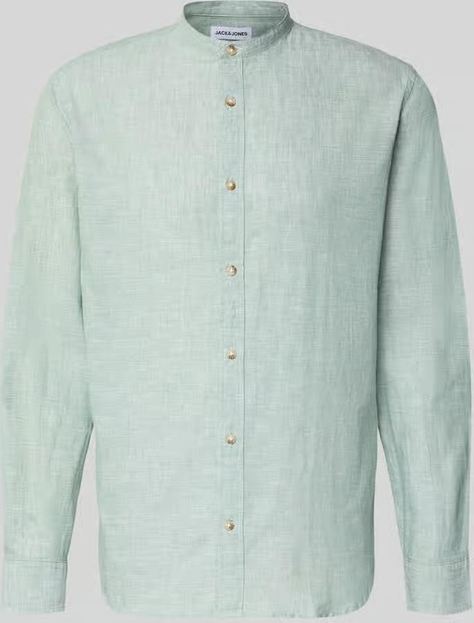 Jack & jones regular fit vrijetijdsoverhemd van mix van katoen en linnen - Foto 2