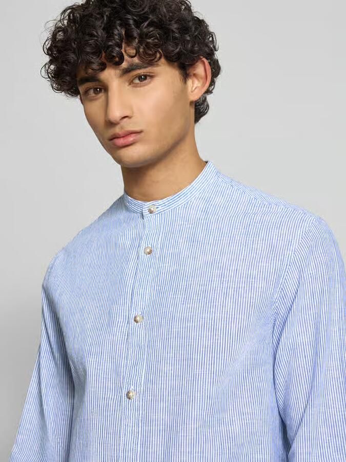 Jack & jones regular fit vrijetijdsoverhemd van mix van katoen en linnen