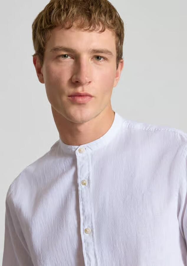 Jack & jones regular fit vrijetijdsoverhemd van mix van katoen en linnen