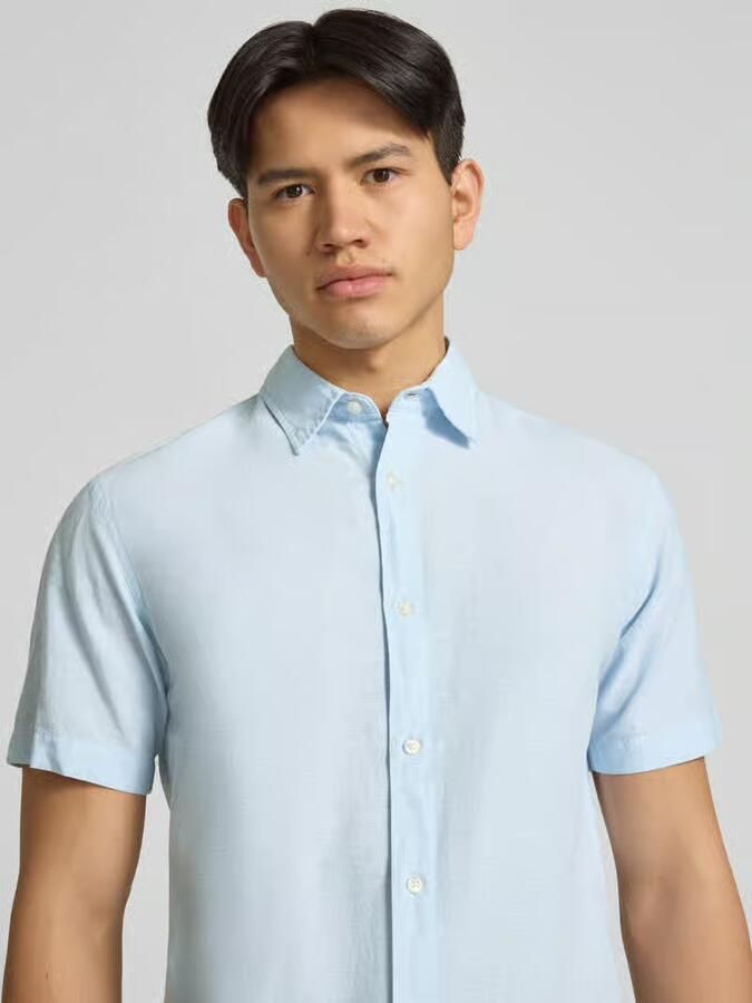 Jack & jones regular fit vrijetijdsoverhemd van mix van katoen en linnen - Foto 3