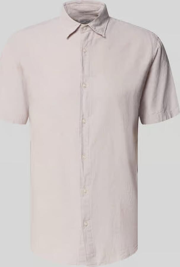 Jack & jones regular fit vrijetijdsoverhemd van mix van katoen en linnen - Foto 4