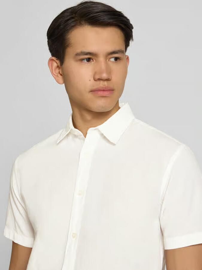 Jack & jones regular fit vrijetijdsoverhemd van mix van katoen en linnen - Foto 4
