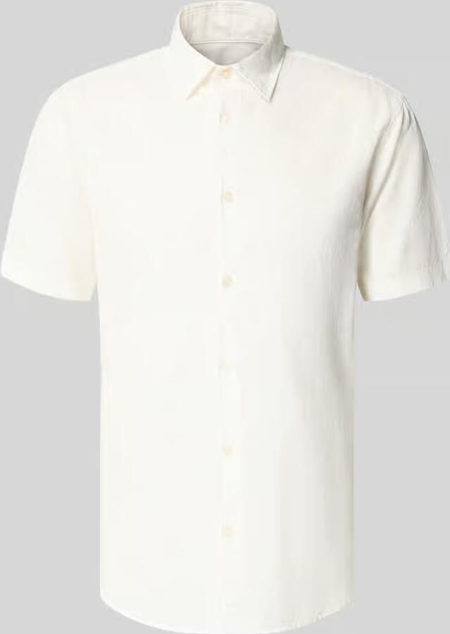 Jack & jones regular fit vrijetijdsoverhemd van mix van katoen en linnen - Foto 5