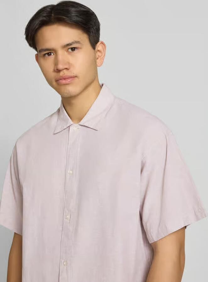 Jack & jones regular fit vrijetijdsoverhemd van mix van katoen en linnen