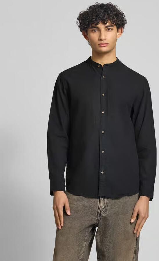 Jack & jones regular fit vrijetijdsoverhemd van mix van katoen en linnen - Foto 3