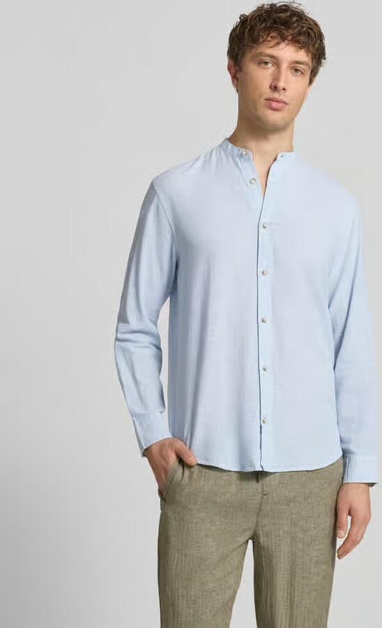 Jack & jones regular fit vrijetijdsoverhemd van mix van katoen en linnen - Foto 3