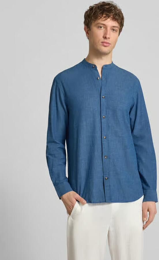 Jack & jones regular fit vrijetijdsoverhemd van mix van katoen en linnen - Foto 4