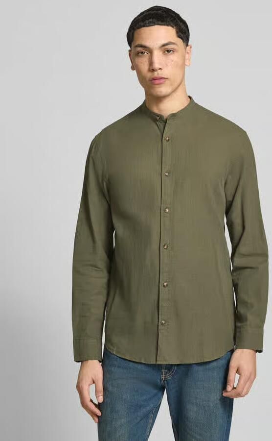 Jack & jones regular fit vrijetijdsoverhemd van mix van katoen en linnen - Foto 3