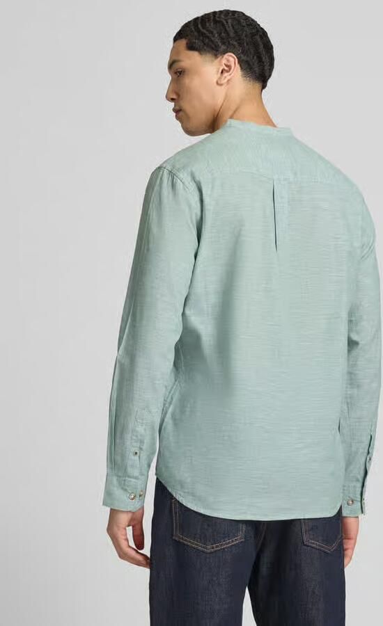 Jack & jones regular fit vrijetijdsoverhemd van mix van katoen en linnen