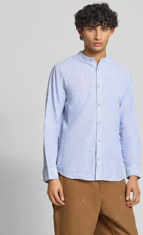 Jack & jones regular fit vrijetijdsoverhemd van mix van katoen en linnen - Foto 4