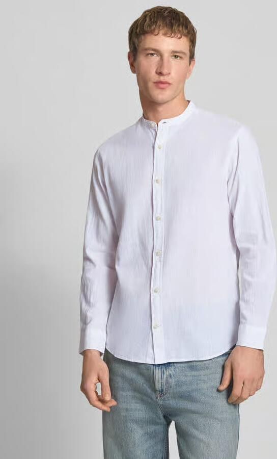 Jack & jones regular fit vrijetijdsoverhemd van mix van katoen en linnen - Foto 3