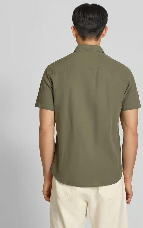 Jack & jones regular fit vrijetijdsoverhemd van mix van katoen en linnen - Foto 5