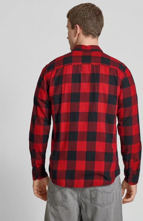 JACK & JONES ESSENTIALS geruit slim fit overhemd JJEGINGHAM brick red - Foto 2
