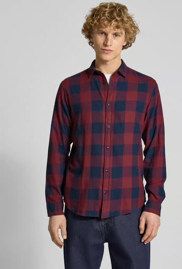 JACK & JONES ESSENTIALS geruit slim fit overhemd JJEGINGHAM port royale - Foto 9