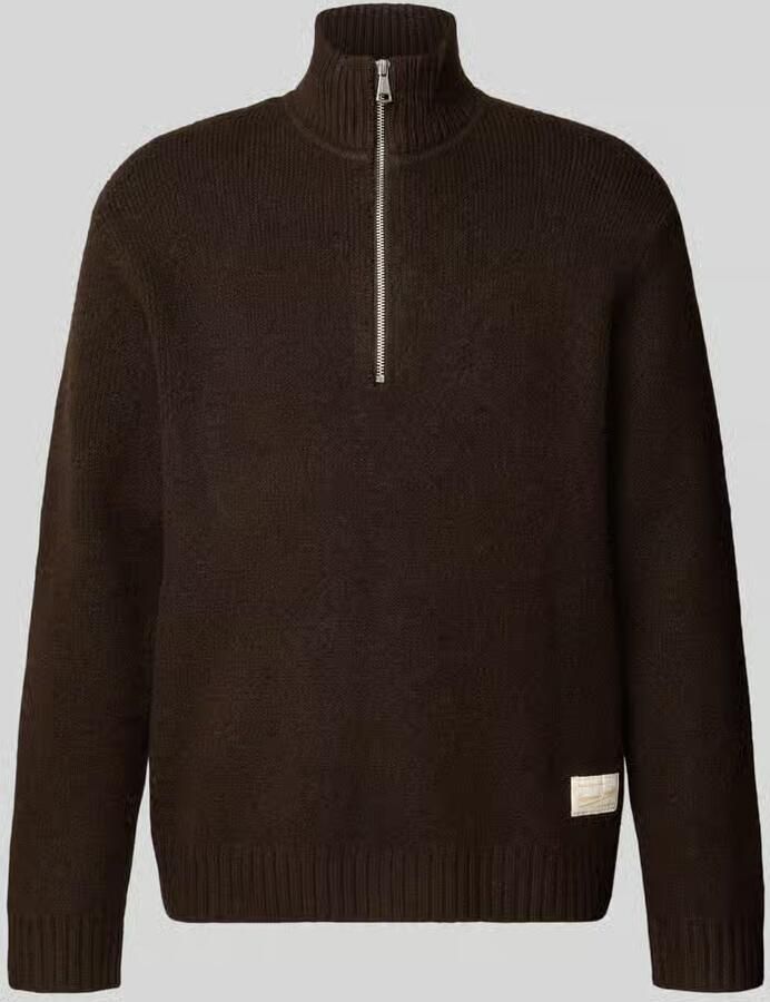 Jack & jones relaxed fit gebreide trui van elastische wolmix