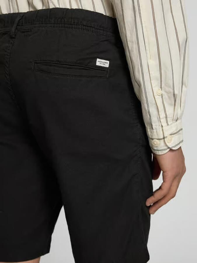JACK & JONES PANTS STUDIO JPSTJAIDEN relaxed casual short met linnen zwart - Foto 4