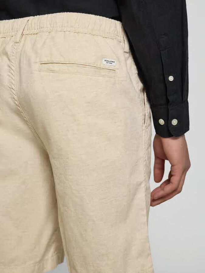 JACK & JONES PANTS STUDIO JPSTJAIDEN relaxed casual short met linnen beige - Foto 2
