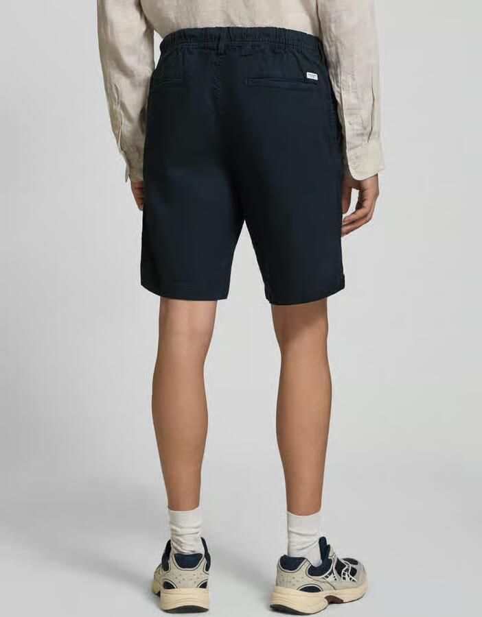JACK & JONES PANTS STUDIO JPSTJAIDEN relaxed casual short met linnen donkerblauw - Foto 5