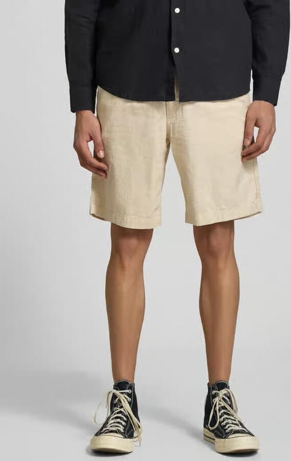 JACK & JONES PANTS STUDIO JPSTJAIDEN relaxed casual short met linnen beige - Foto 4