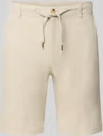 JACK & JONES PANTS STUDIO JPSTACE tapered chino short met linnen beige - Foto 5