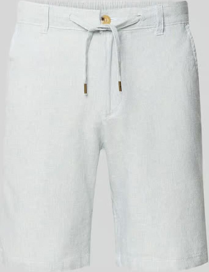 JACK & JONES PANTS STUDIO JPSTACE tapered chino short met linnen lichtblauw - Foto 5