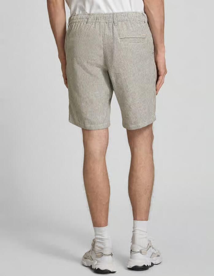 JACK & JONES PANTS STUDIO JPSTACE tapered gestreepte chino short met linnen bruin - Foto 6