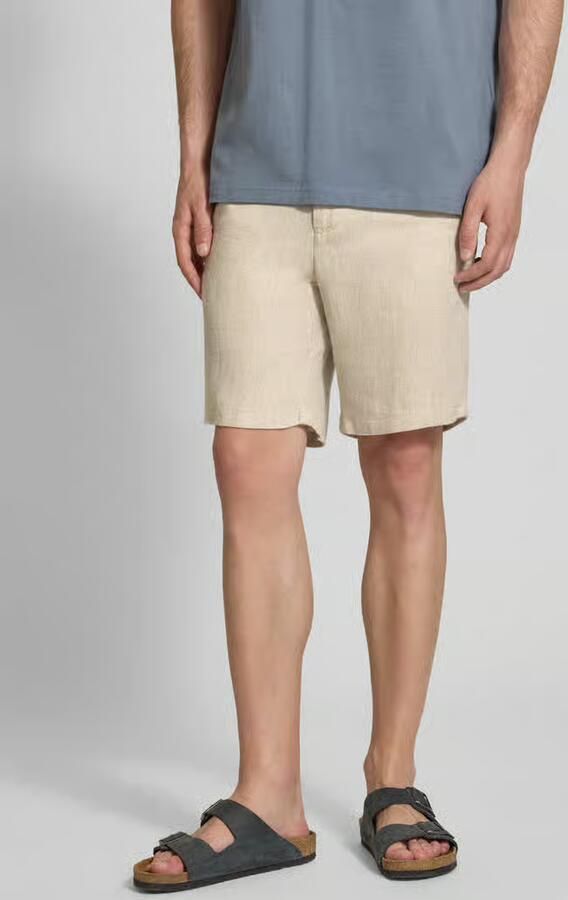 JACK & JONES PANTS STUDIO JPSTACE tapered chino short met linnen beige - Foto 7