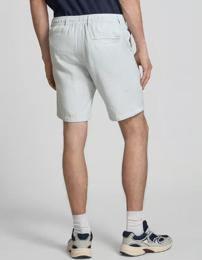 JACK & JONES PANTS STUDIO JPSTACE tapered chino short met linnen lichtblauw - Foto 5