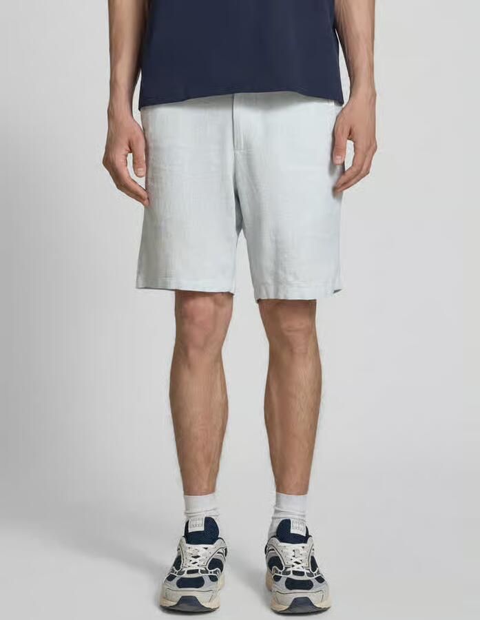 JACK & JONES PANTS STUDIO JPSTACE tapered chino short met linnen lichtblauw - Foto 6