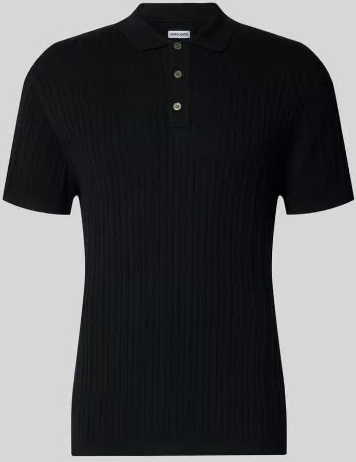 Jack & jones slim fit gebreid poloshirt met kabelpatroon model 'EMIL' - Foto 2