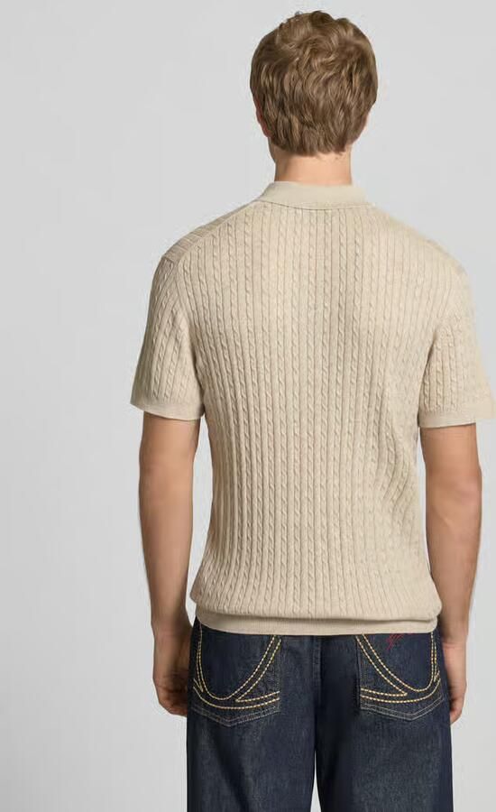 Jack & jones slim fit gebreid poloshirt met kabelpatroon model 'EMIL' - Foto 3