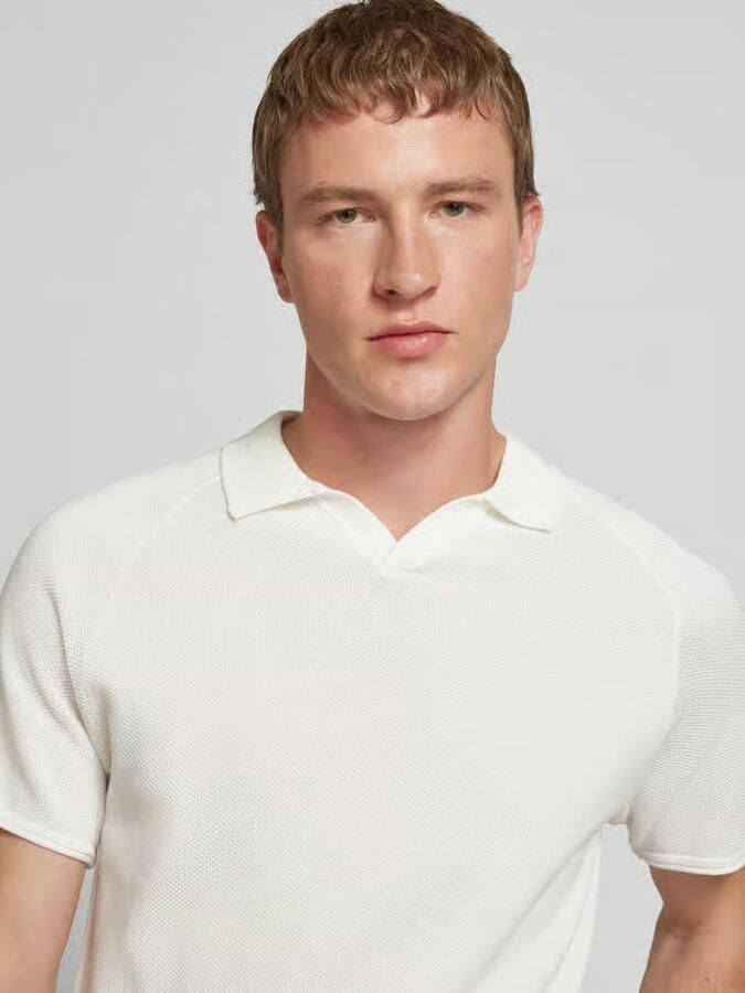 Jack & jones Slim fit poloshirt met structuurmotief model 'HILL KNIT'
