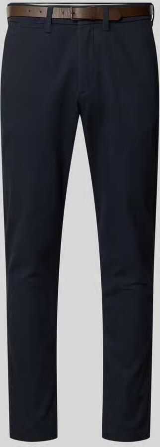 Jack & jones Slim fit stoffen broek met afneembare riem model 'Marco'