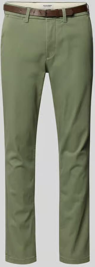 Jack & jones Slim fit stoffen broek met afneembare riem model 'Marco'