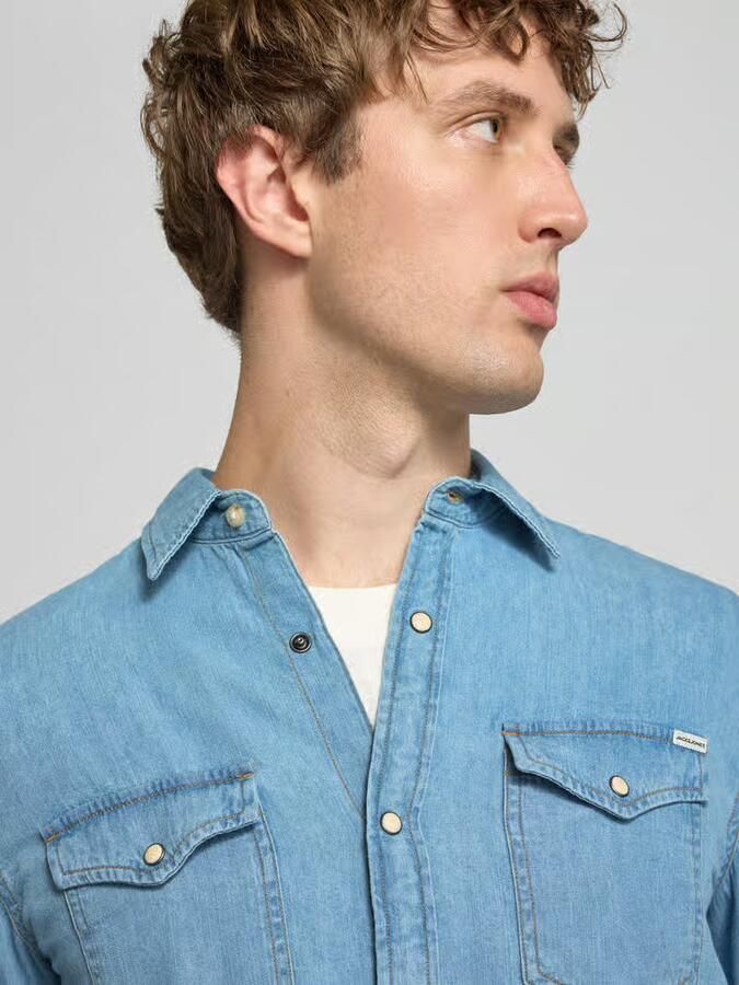 Jack & jones Slim fit vrijetijdsoverhemd met kentkraag model 'ESHERIDAN'' - Foto 5