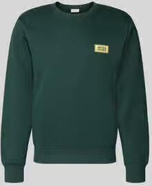 JACK & JONES regular fit sweater met logo donkergroen - Foto 3