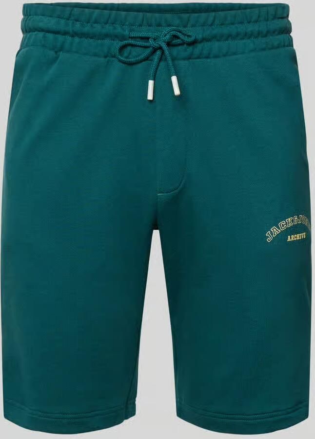 JACK & JONES PANTS STUDIO JPSTGORDON regular sweatshort petrol - Foto 5
