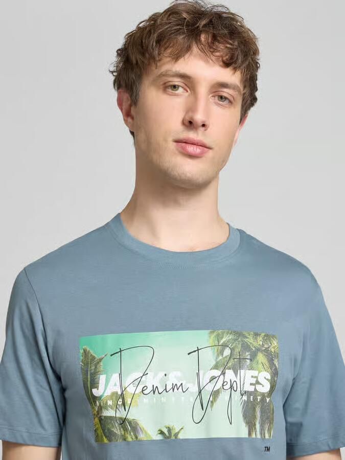 Jack & jones T-shirt met labelprint model 'INDIANA'