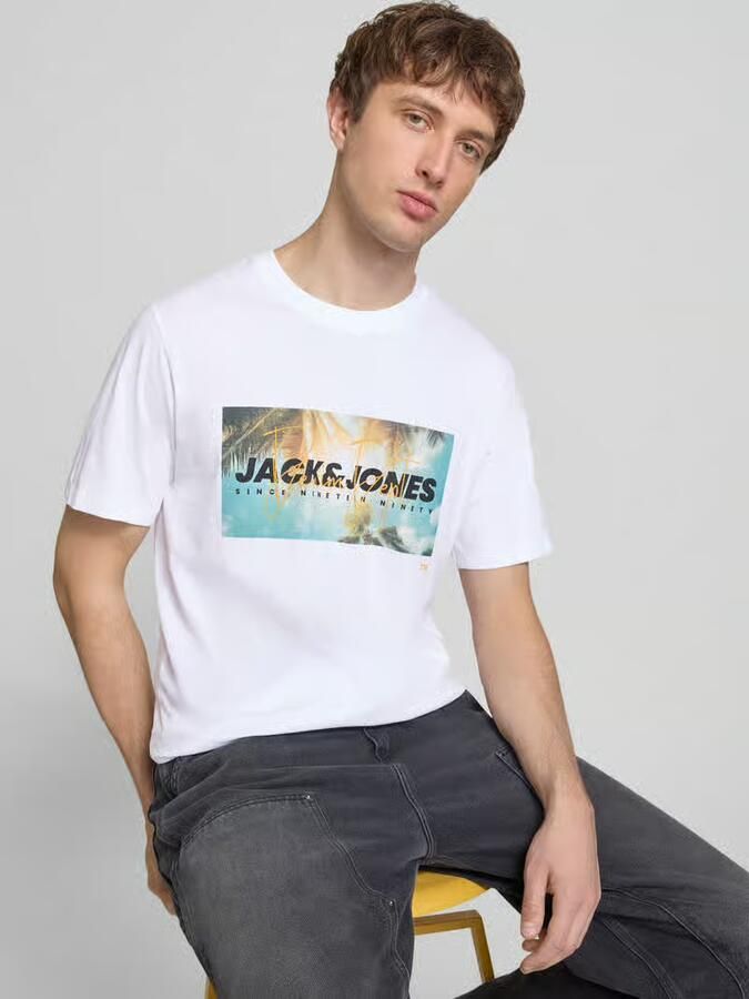 Jack & jones T-shirt met labelprint model 'INDIANA'